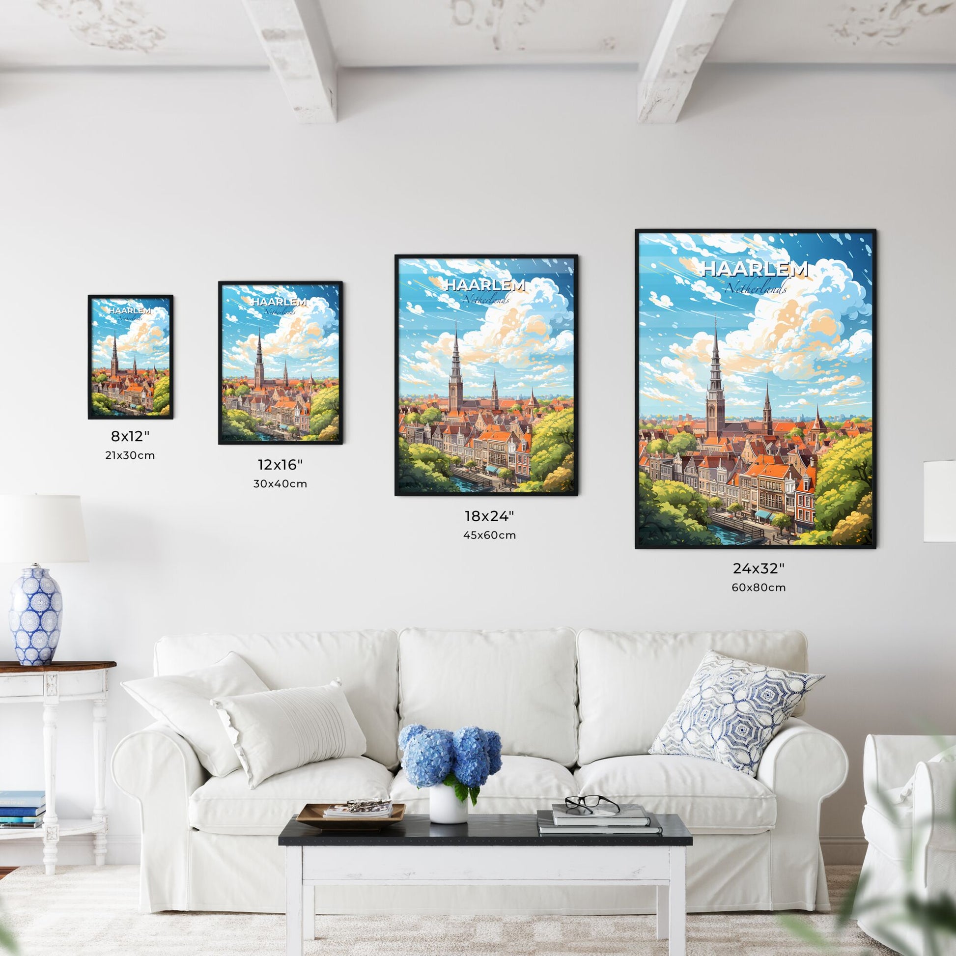 Haarlem Netherlands Skyline - A City With A Tall Tower - Customizable Travel Gift Default Title