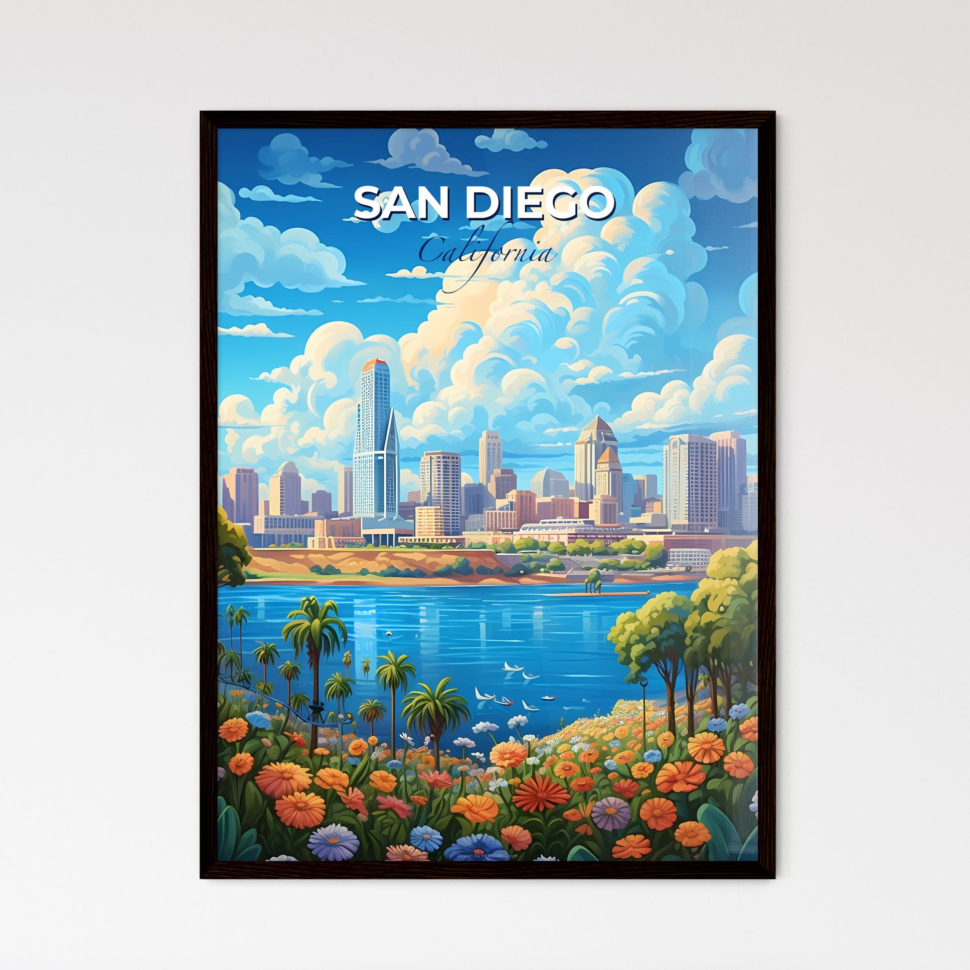 San Diego California Skyline - A City By A Lake - Customizable Travel Gift Default Title