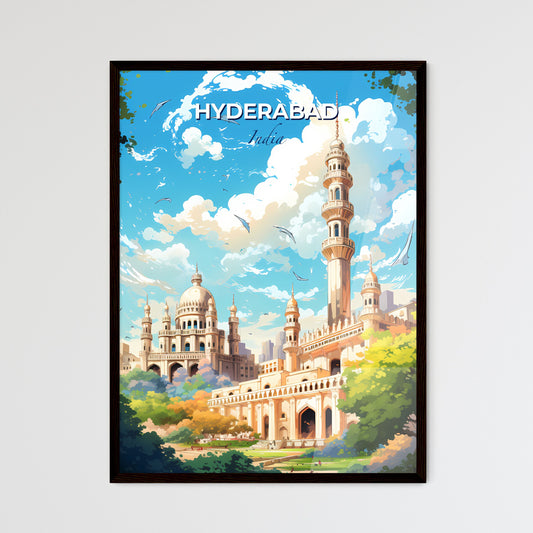Hyderabad India Skyline - A Large Building With Towers And Trees - Customizable Travel Gift Default Title