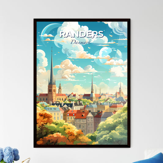 Randers Danmark Skyline - A City With Trees And Buildings - Customizable Travel Gift Default Title