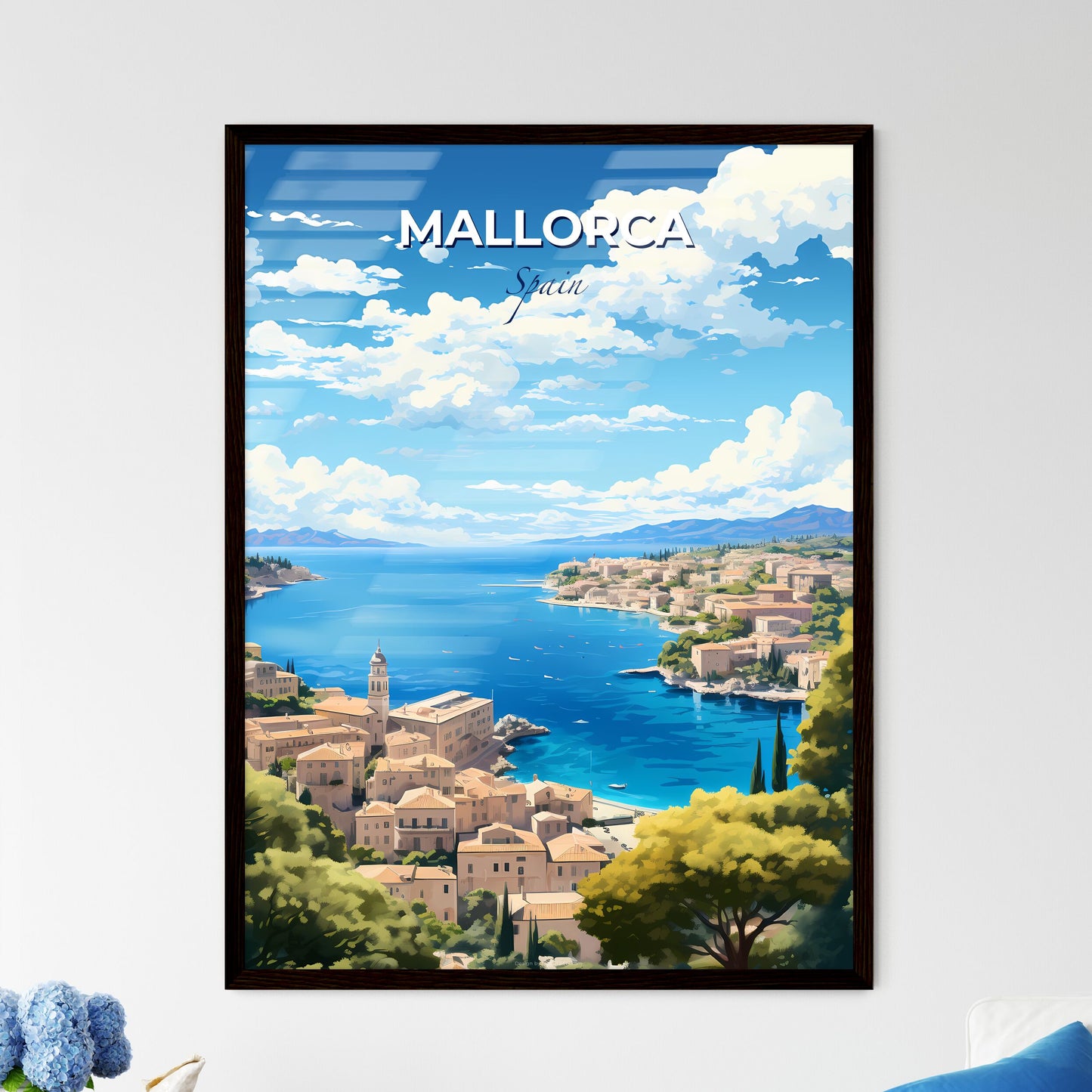 Mallorca Spain Skyline - A City Next To A Body Of Water - Customizable Travel Gift Default Title