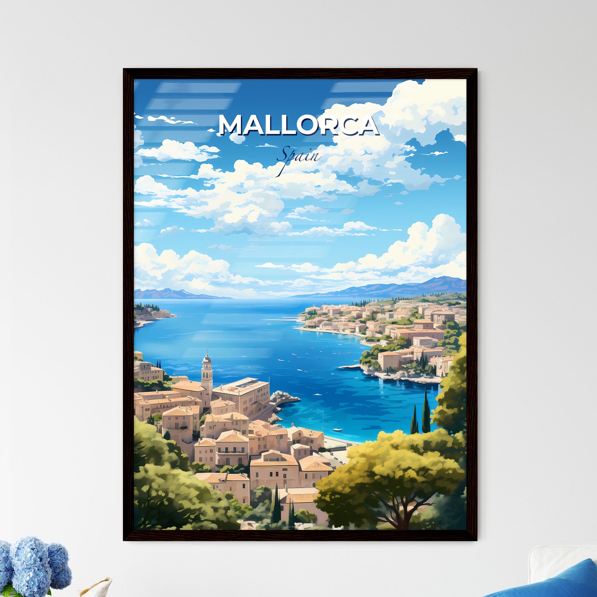 Mallorca Spain Skyline - A City Next To A Body Of Water - Customizable Travel Gift Default Title