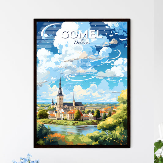 Gomel Belarus Skyline - A Landscape Of A Town With A Lake And Trees - Customizable Travel Gift Default Title