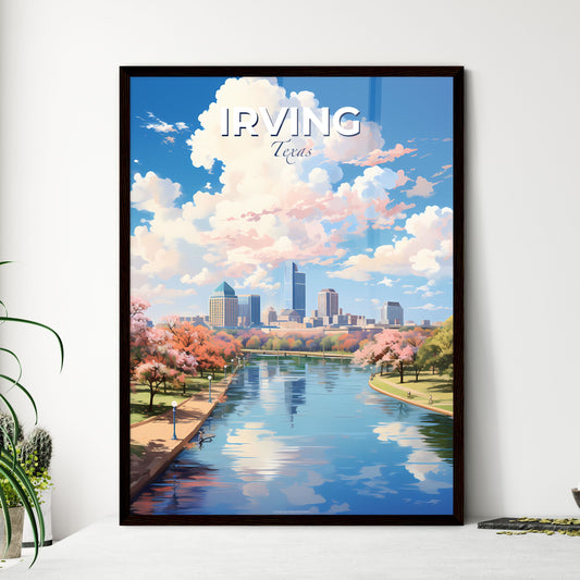 Irving Texas Skyline - A River With Trees And A City In The Background - Customizable Travel Gift Default Title