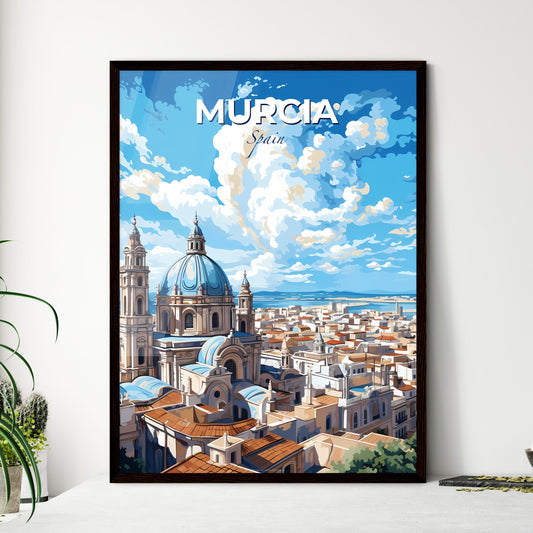 Murcia Spain Skyline - A Large City With A Blue Dome And A Body Of Water - Customizable Travel Gift Default Title