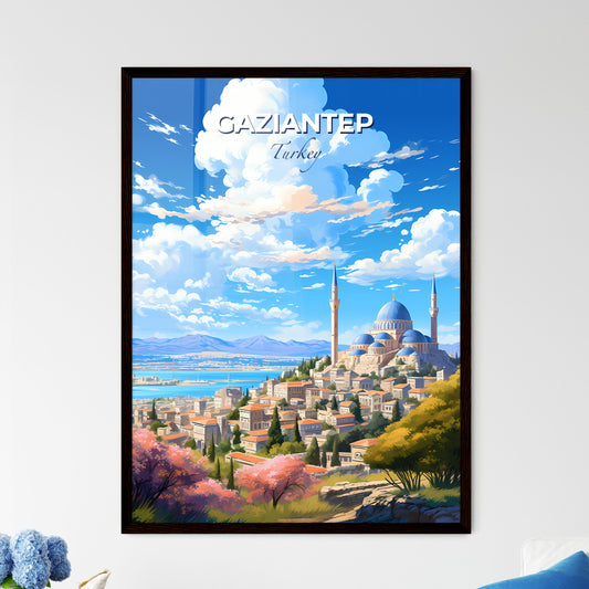 Gaziantep Turkey Skyline - A City With A Blue Dome And Towers - Customizable Travel Gift Default Title