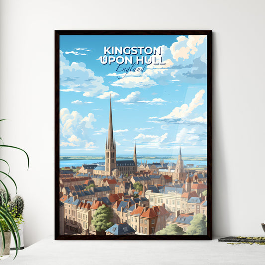 Kingston upon Hull England Skyline - A City With A Tall Spire And A Body Of Water - Customizable Travel Gift Default Title
