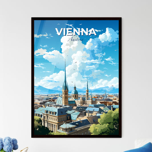 Vienna Austria Skyline - A City With A Steeple And Mountains In The Background - Customizable Travel Gift Default Title