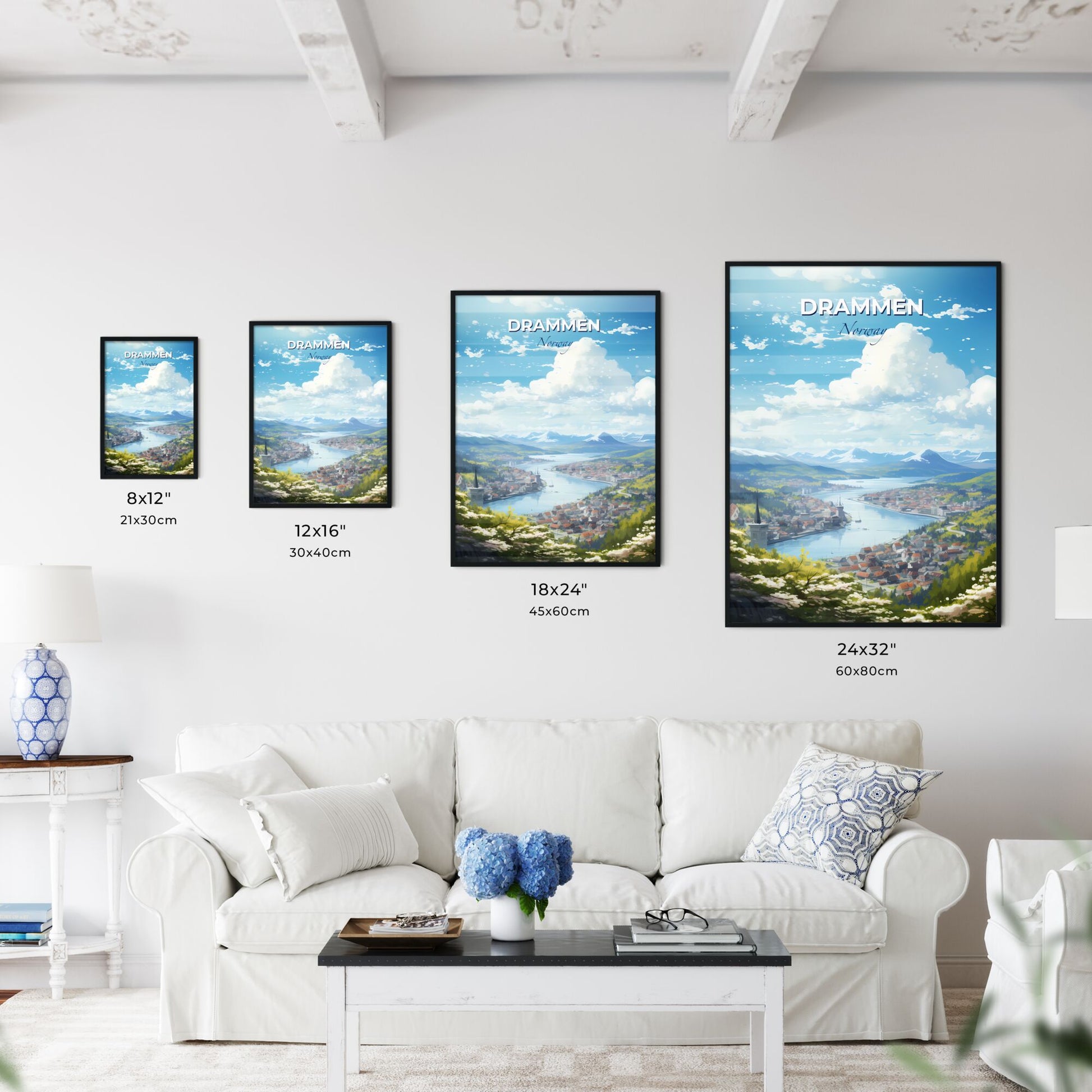 Drammen Norway Skyline - A City Next To A River - Customizable Travel Gift Default Title