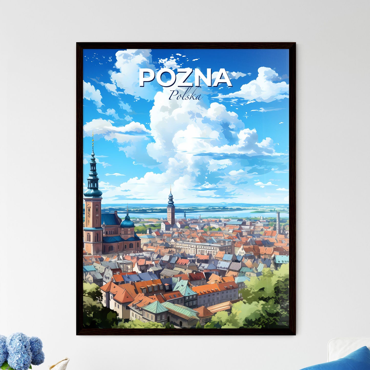 Pozna Polska Skyline - A City With Many Buildings And A River - Customizable Travel Gift Default Title
