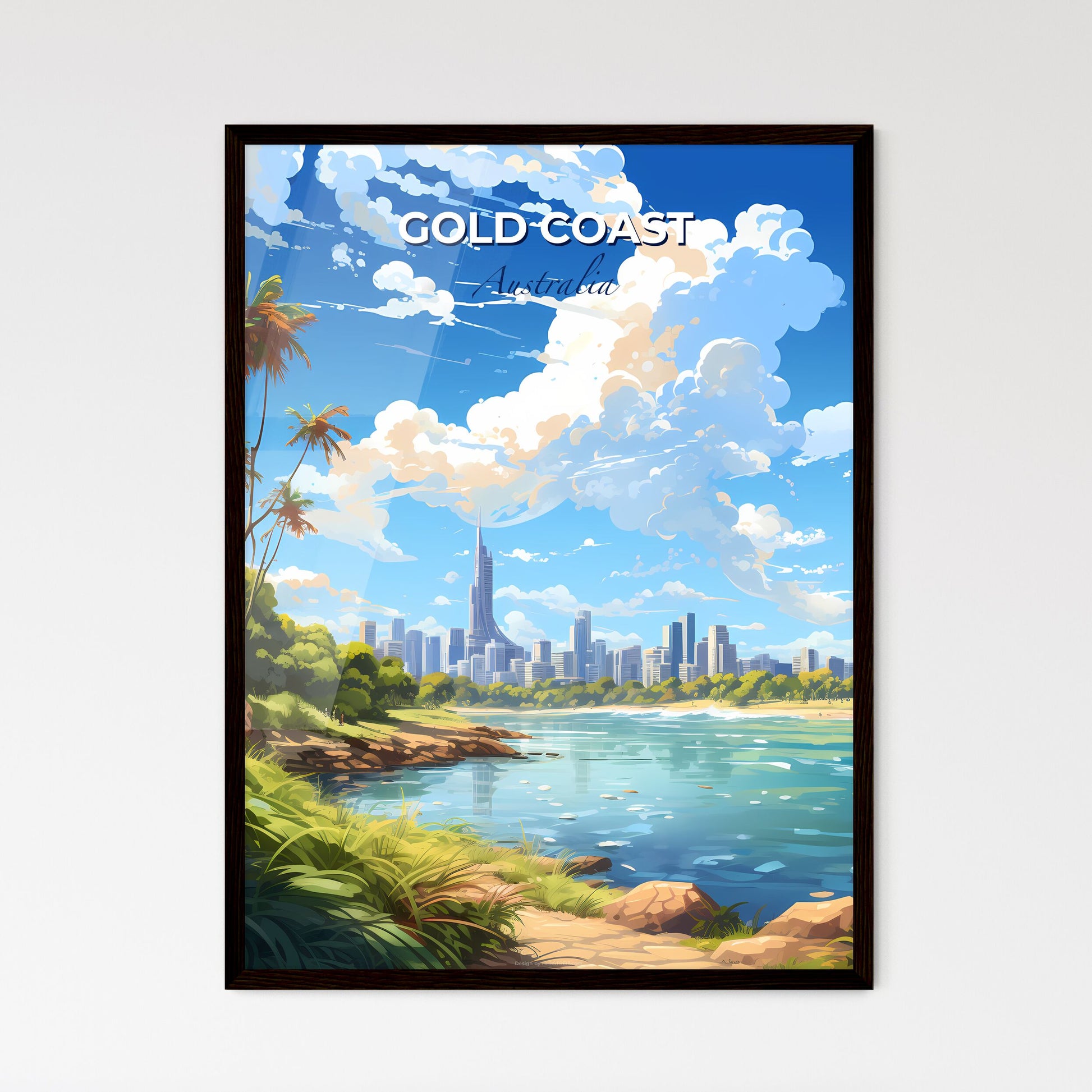 Gold Coast Tweed Heads Australia Skyline - A Water Body With Trees And A City In The Background - Customizable Travel Gift Default Title