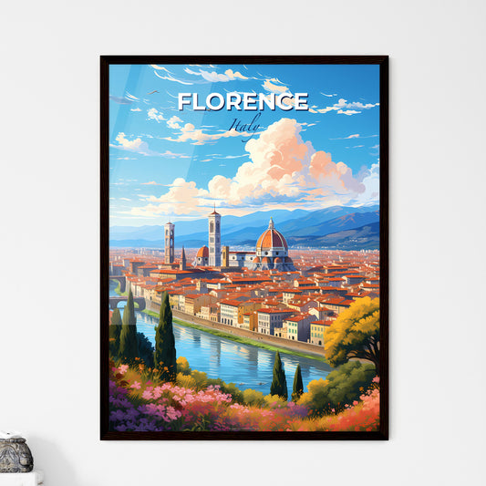 Florence Italy Skyline - A City With Red Roofs And A Bridge And Trees - Customizable Travel Gift Default Title