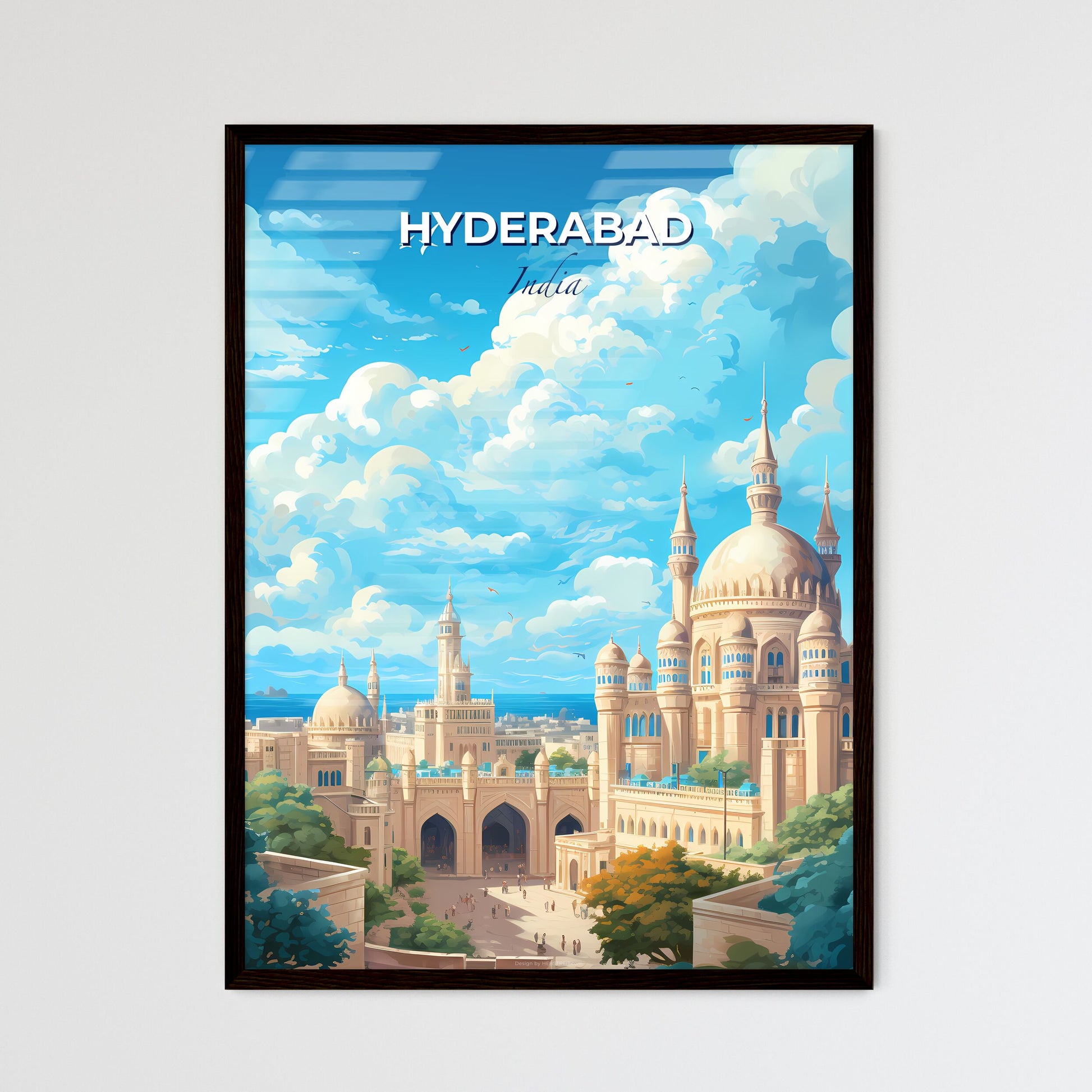 Hyderabad India Skyline - A Large Building With Towers And A Large Courtyard - Customizable Travel Gift Default Title