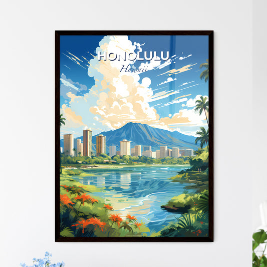 Honolulu Hawaii Skyline - A Landscape Of A City And A Mountain - Customizable Travel Gift Default Title