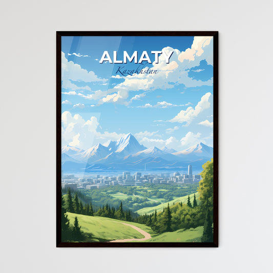 Almaty Kazakhstan Skyline - A Landscape Of A City And Mountains - Customizable Travel Gift Default Title