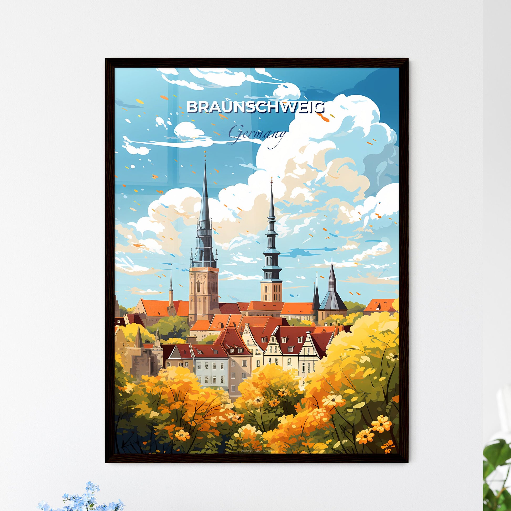 Braunschweig Germany Skyline - A City With Towers And Buildings - Customizable Travel Gift Default Title