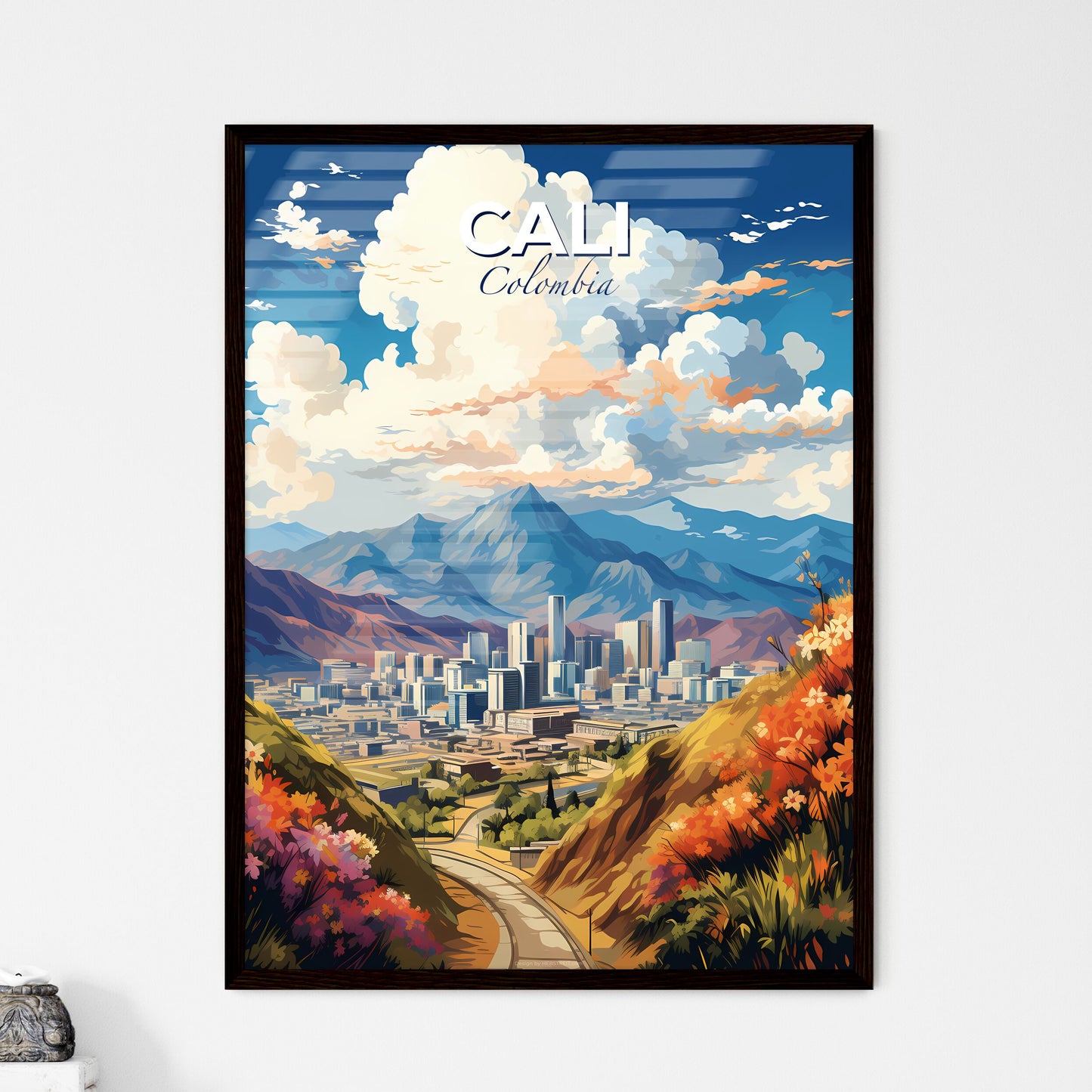 Cali Colombia Skyline - A Landscape Of A City And Mountains - Customizable Travel Gift Default Title