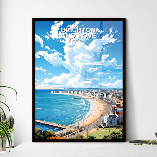 Brighton and Hove England Skyline - A Beach With Buildings And A Body Of Water - Customizable Travel Gift Default Title