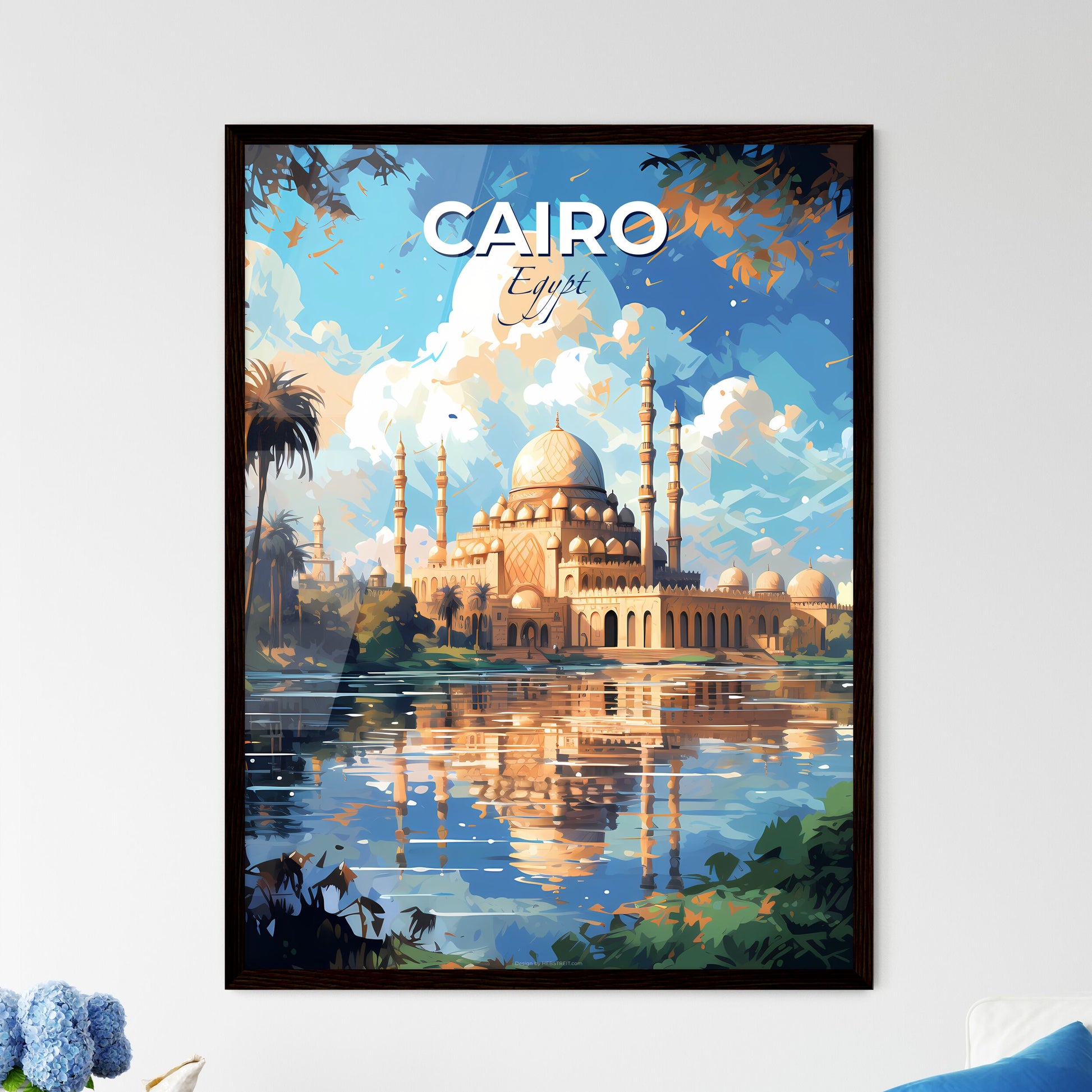 Cairo Egypt Skyline - A Large Building With Towers And A Body Of Water - Customizable Travel Gift Default Title