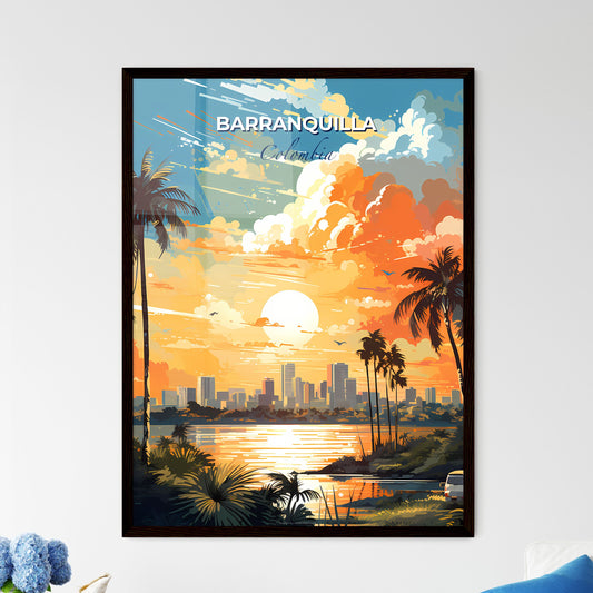 Barranquilla Colombia Skyline - A Sunset Over A City - Customizable Travel Gift Default Title