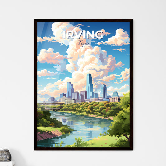 Irving Texas Skyline - A River With Trees And A City In The Background - Customizable Travel Gift Default Title
