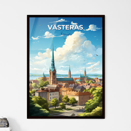 Vsters Sverige Skyline - A City With A Tall Spire And Trees - Customizable Travel Gift Default Title