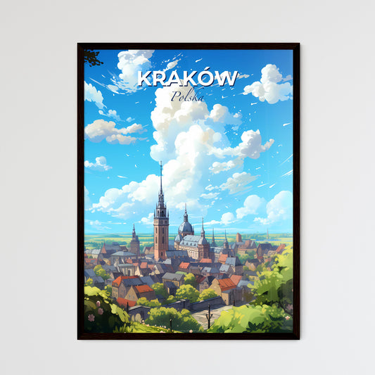 Krakw Polska Skyline - A City With A Tower And Trees - Customizable Travel Gift Default Title