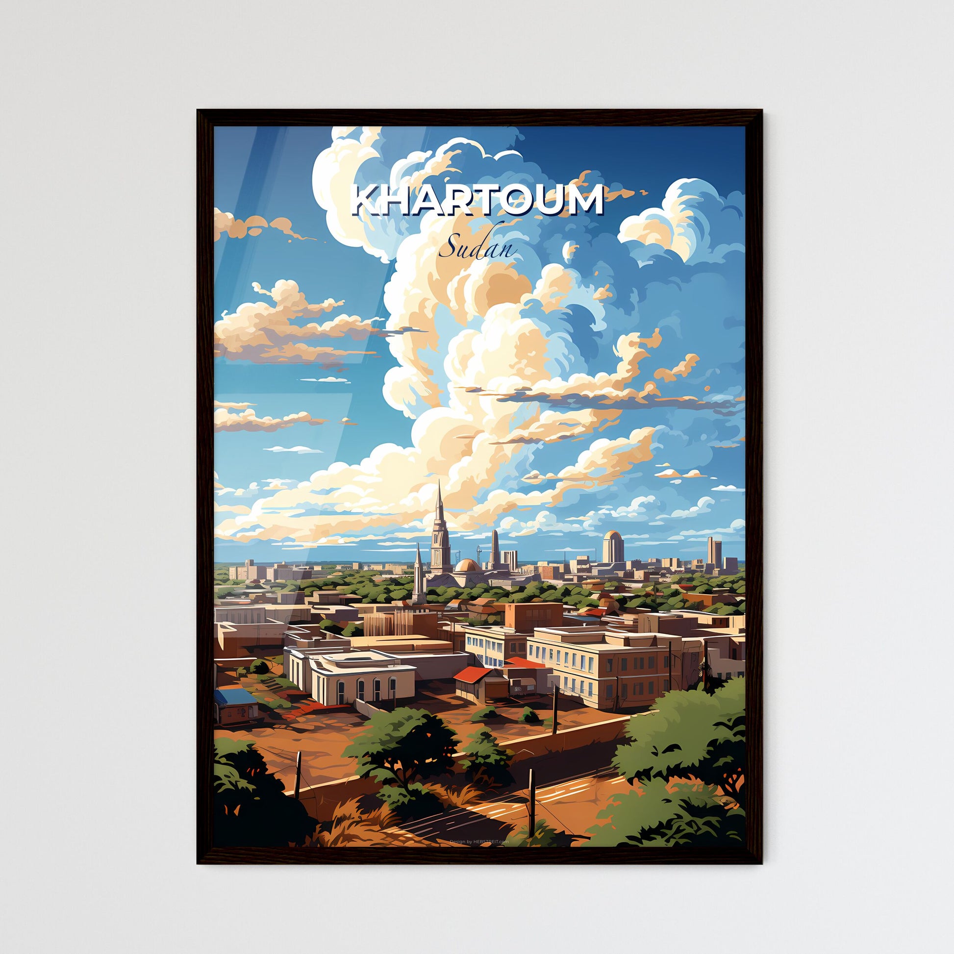 Khartoum Sudan Skyline - A City With Trees And Buildings - Customizable Travel Gift Default Title