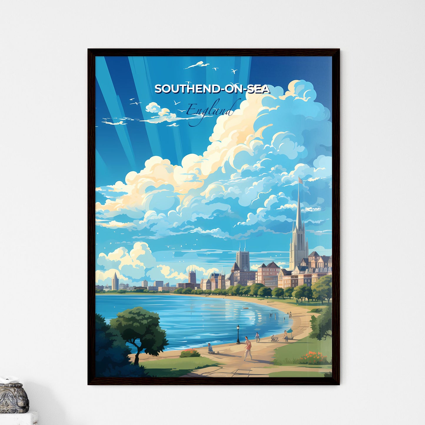 Southend-on-Sea England Skyline - A City By The Water - Customizable Travel Gift Default Title