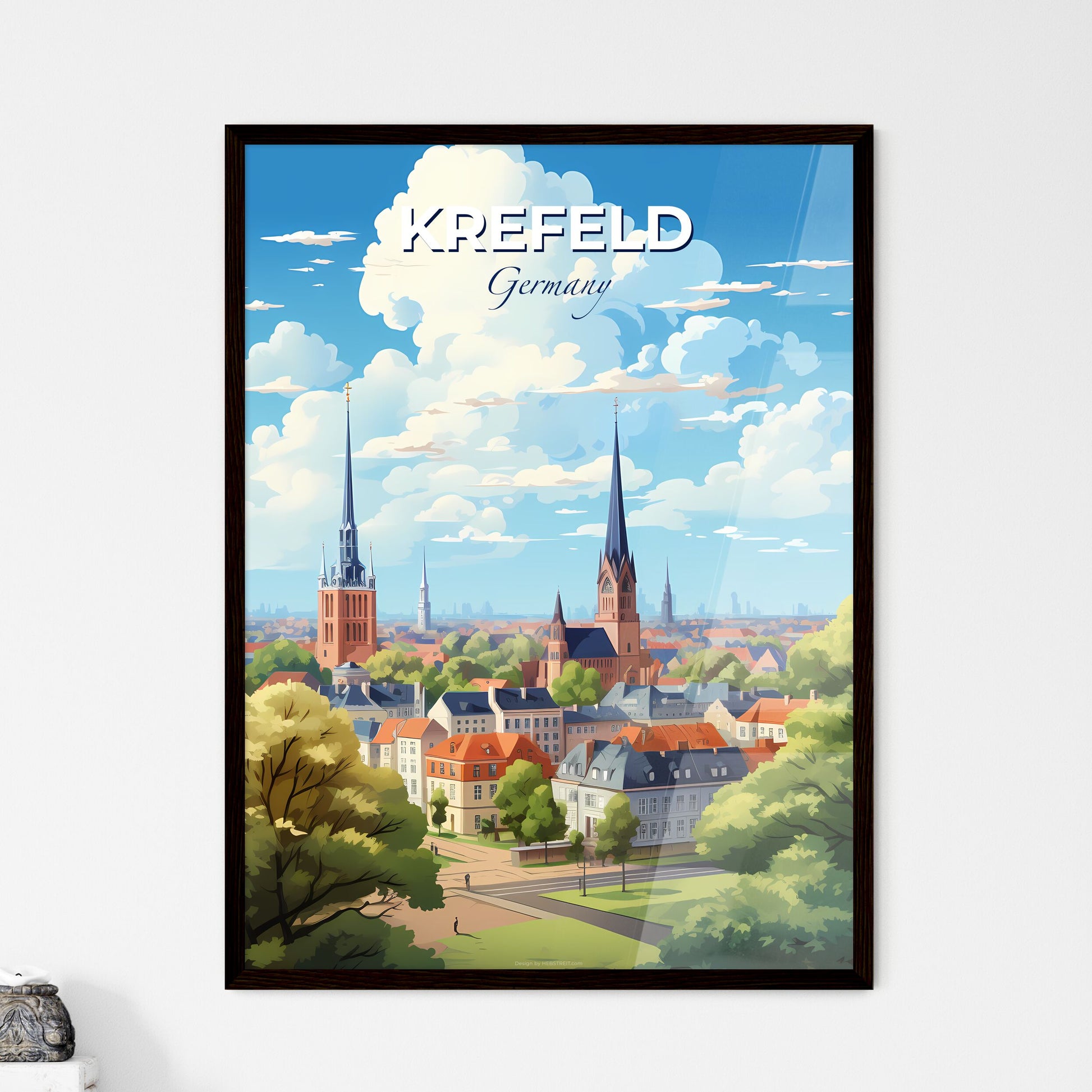 Krefeld Germany Skyline - A City With Trees And Buildings - Customizable Travel Gift Default Title