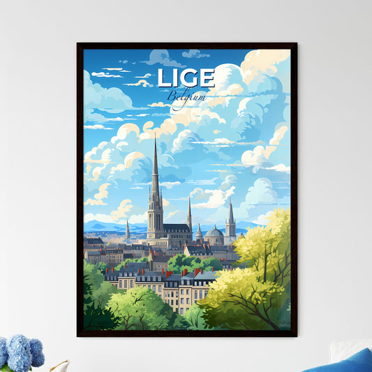 Lige Belgium Skyline - A City With Towers And Trees - Customizable Travel Gift Default Title