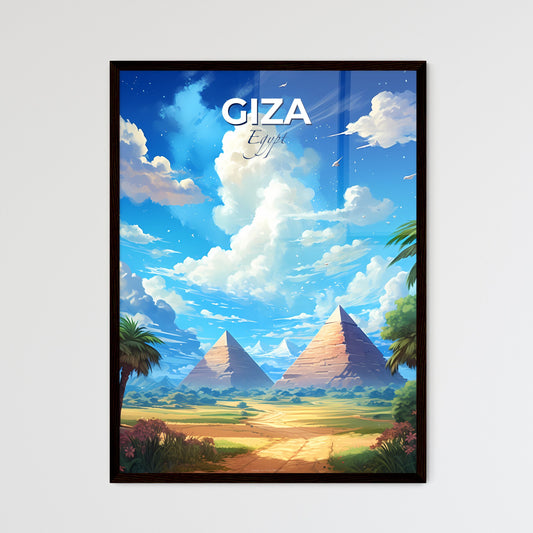 Giza Egypt Skyline - A Landscape Of Pyramids And Palm Trees - Customizable Travel Gift Default Title