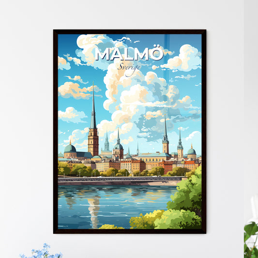 Malm Sverige Skyline - A City With Towers And Trees And Water - Customizable Travel Gift Default Title