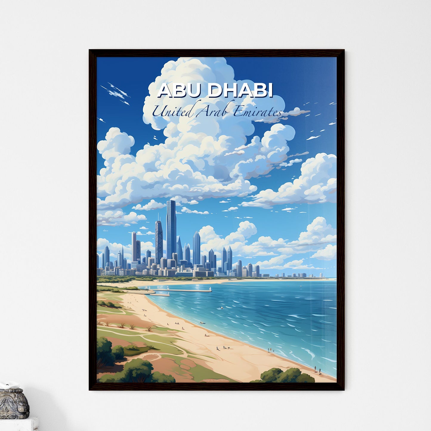 Abu Dhabi United Arab Emirates Skyline - A City On A Beach - Customizable Travel Gift Default Title