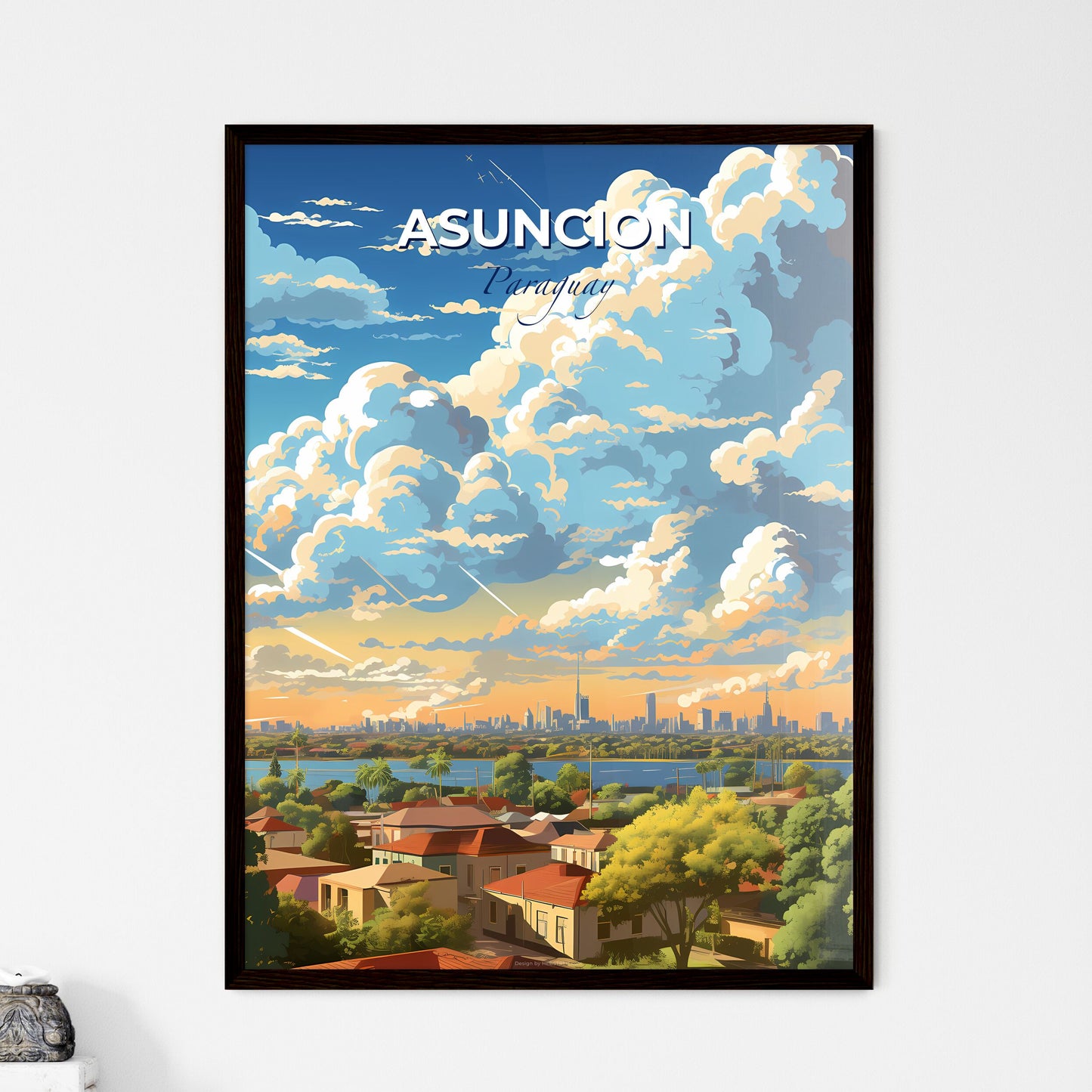 Asuncion Paraguay Skyline - A City Landscape With Clouds And Water - Customizable Travel Gift Default Title