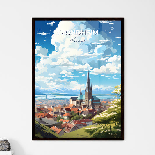 Trondheim Norway Skyline - A City With A Church And A Lake - Customizable Travel Gift Default Title