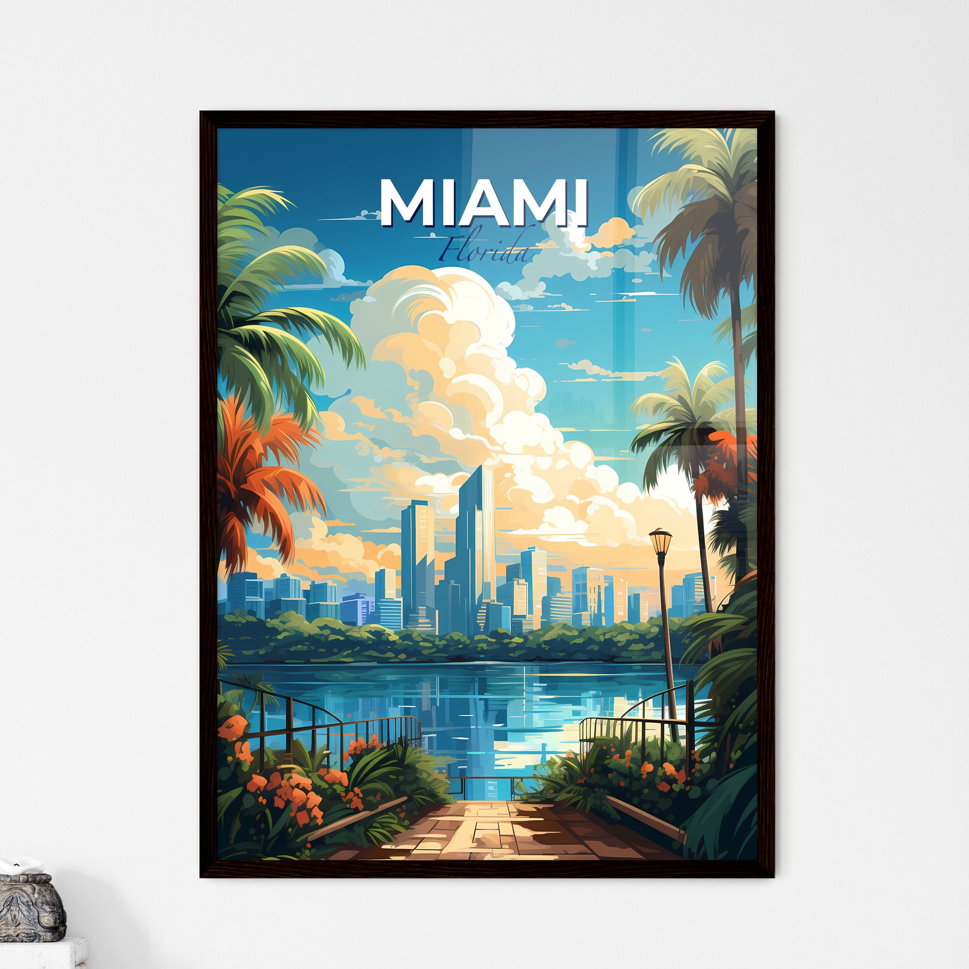 Miami Florida Skyline - A City Next To A Body Of Water - Customizable Travel Gift Default Title