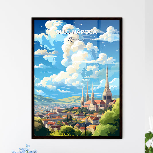 Cluj-Napoca Romania Skyline - A City With A Church And Trees - Customizable Travel Gift Default Title