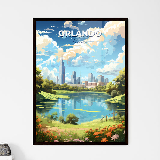 Orlando Florida Skyline - A Lake With Trees And A City In The Background - Customizable Travel Gift Default Title