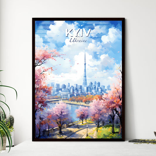 Kyiv Ukraine Skyline - A Cityscape With A Tower And Water - Customizable Travel Gift Default Title