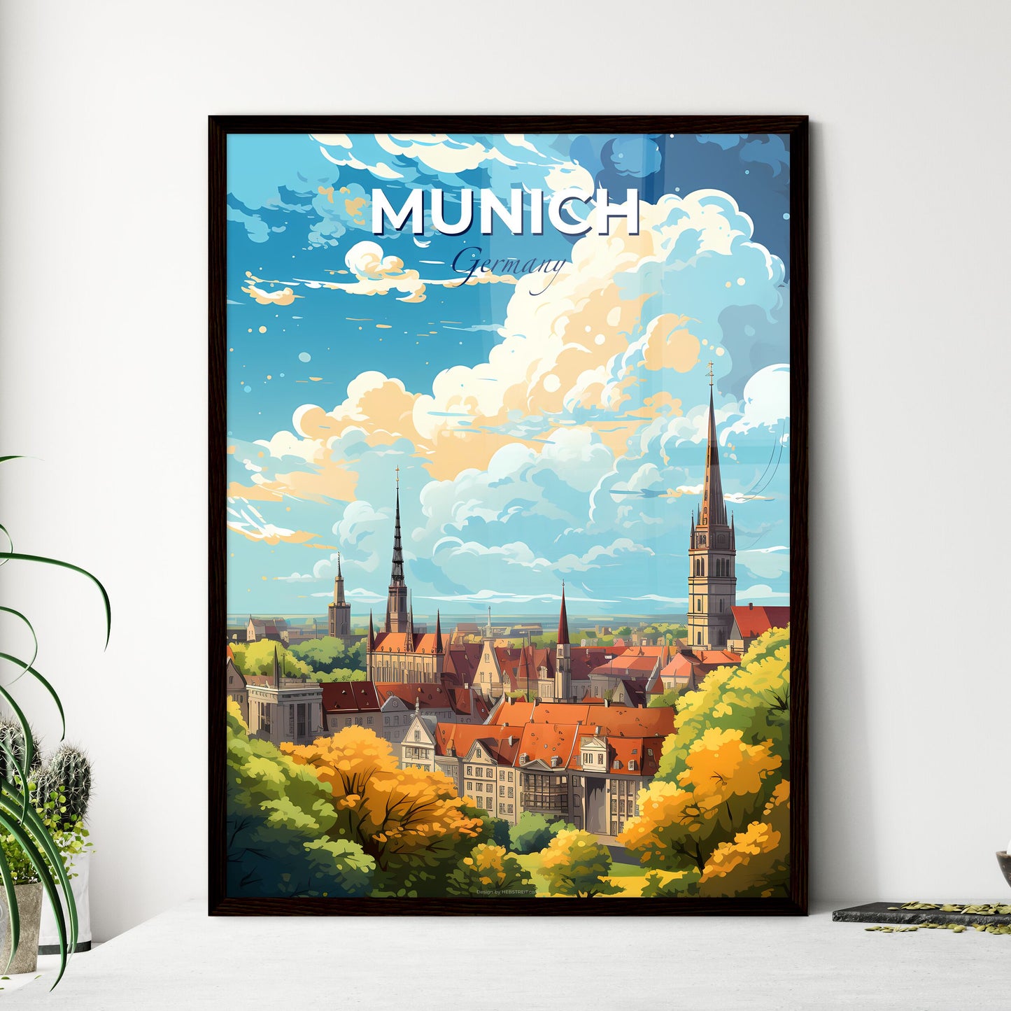Münster Germany Skyline - A City With Towers And Trees - Customizable Travel Gift Default Title