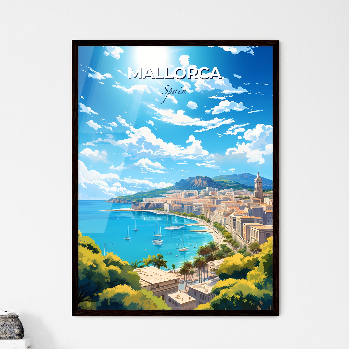 Mallorca Spain Skyline - A City Next To A Body Of Water - Customizable Travel Gift Default Title