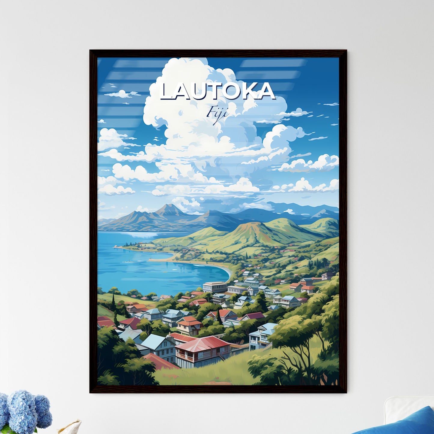 Lautoka Fiji Skyline - A Landscape Of A Town By The Water - Customizable Travel Gift Default Title