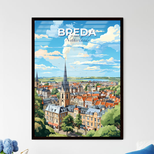 Breda Netherlands Skyline - A City With A Steeple And Trees - Customizable Travel Gift Default Title
