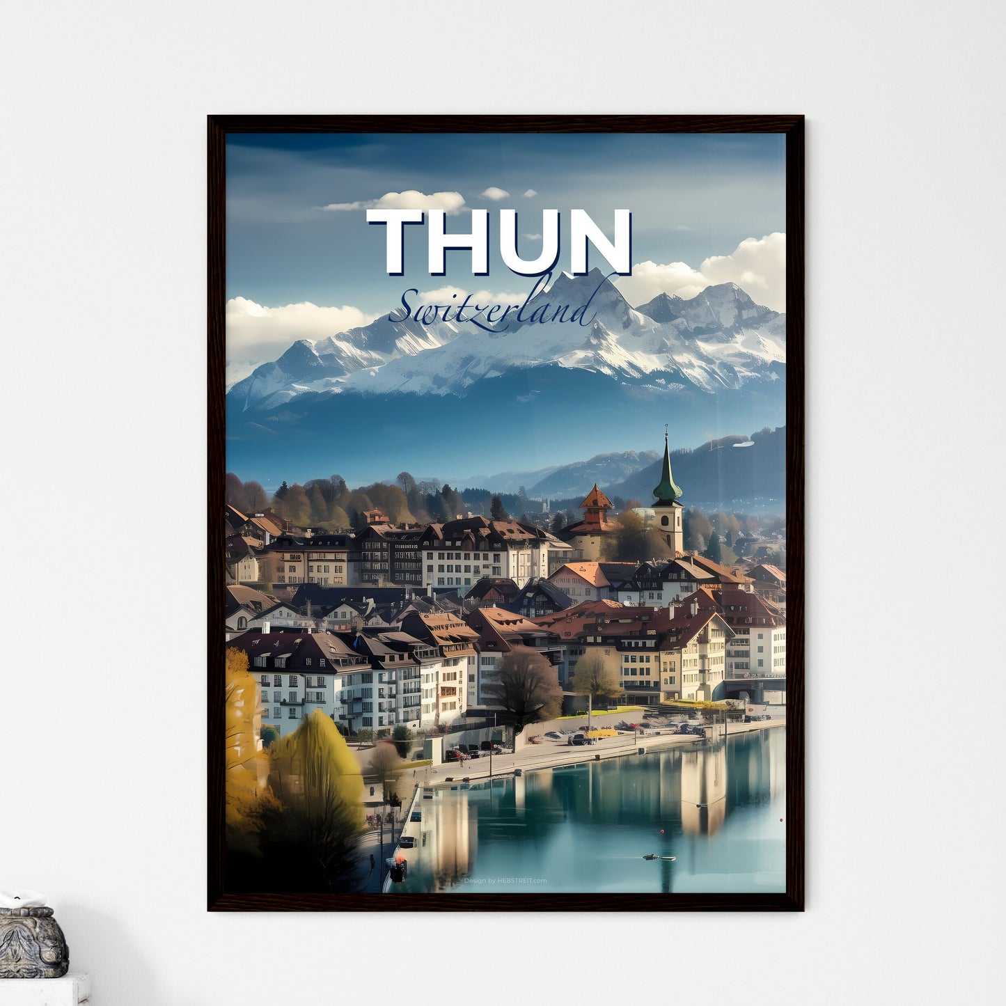 Thun Switzerland Skyline - A City Next To A River - Customizable Travel Gift Default Title