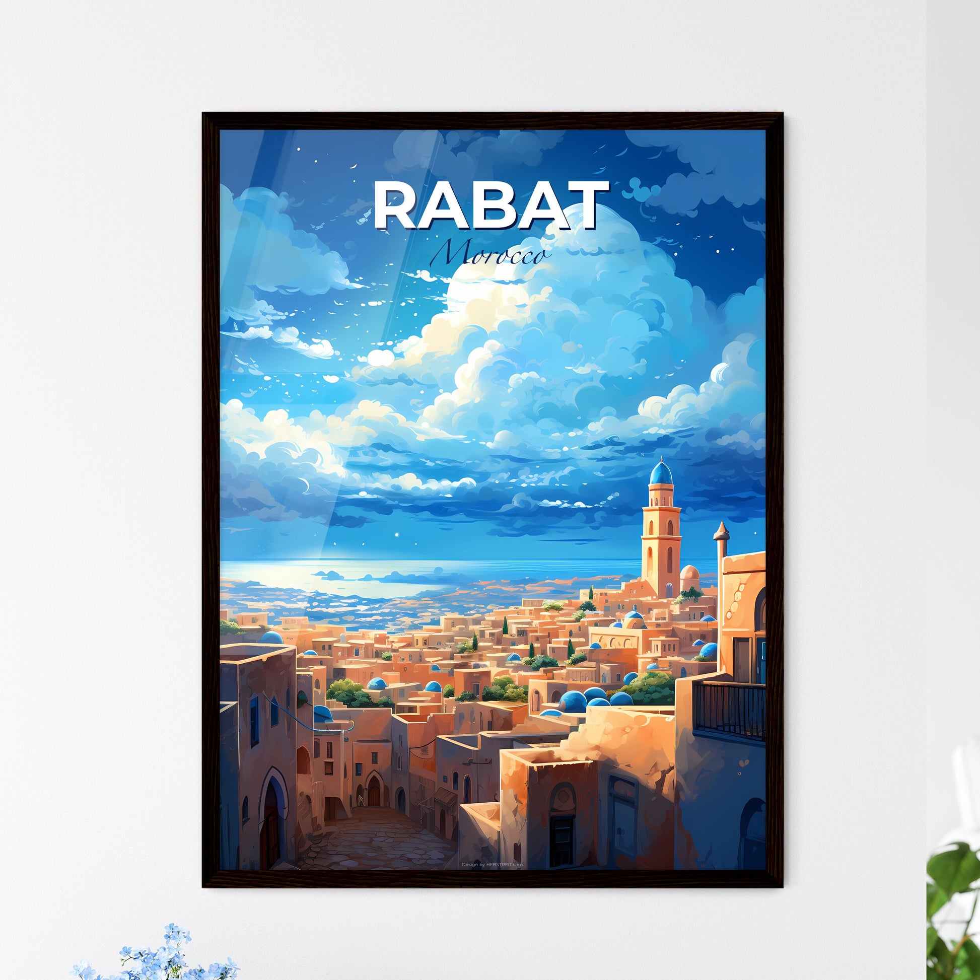 Rabat Morocco Skyline - A City With Buildings And A Tower - Customizable Travel Gift Default Title