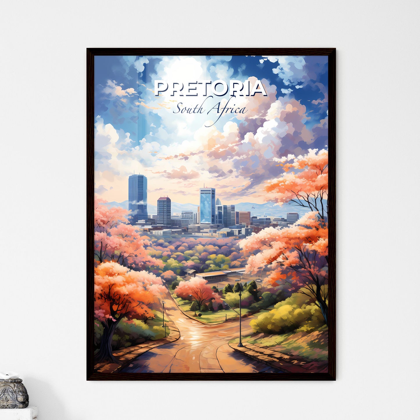 Pretoria South Africa Skyline - A City Landscape With Trees And Buildings - Customizable Travel Gift Default Title