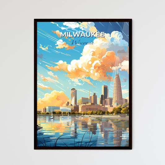 Milwaukee Wisconsin Skyline - A City Skyline With Boats On Water And Clouds In The Sky - Customizable Travel Gift Default Title