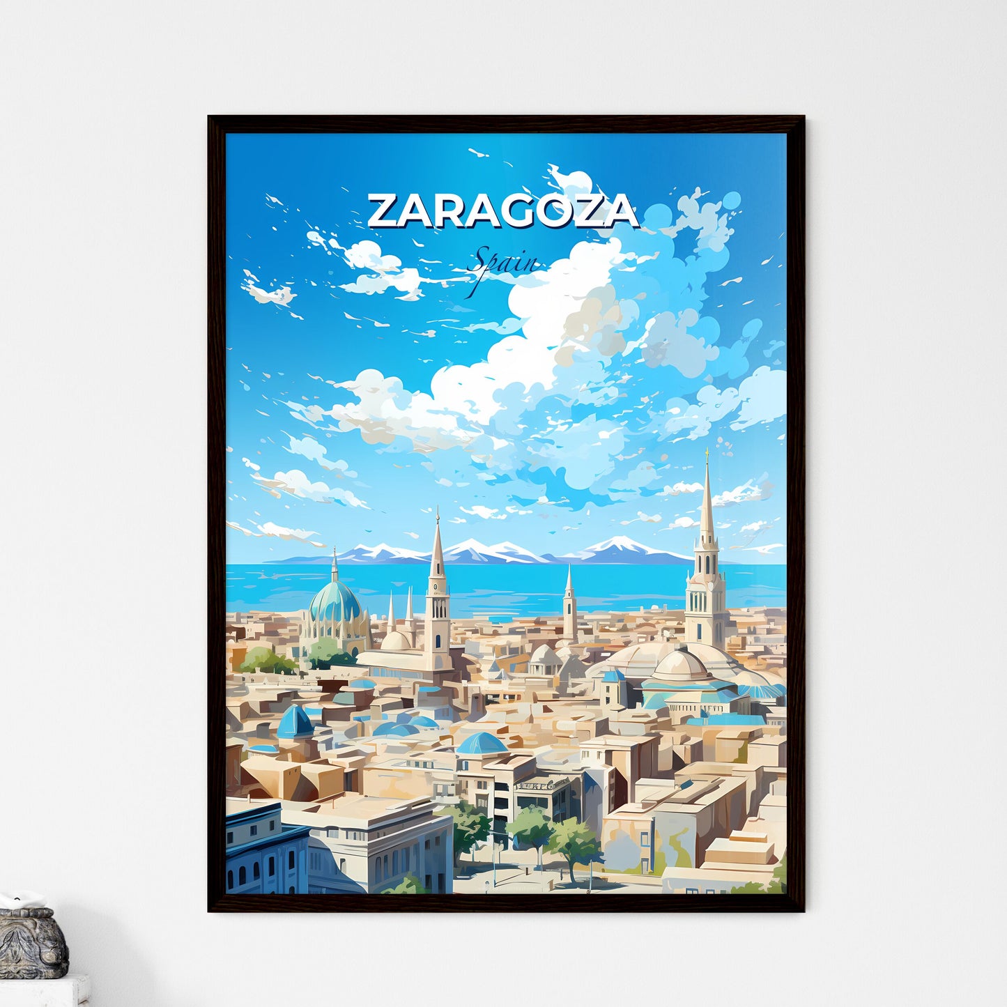 Zaragoza Spain Skyline - A City With Many Towers And A Body Of Water - Customizable Travel Gift Default Title