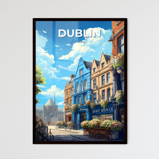 Dublin Ireland Skyline - A Colorful Buildings With Flowers And Trees - Customizable Travel Gift Default Title